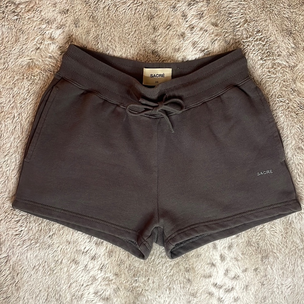 SACRÉ Thermal Brown Drawstring Shorts